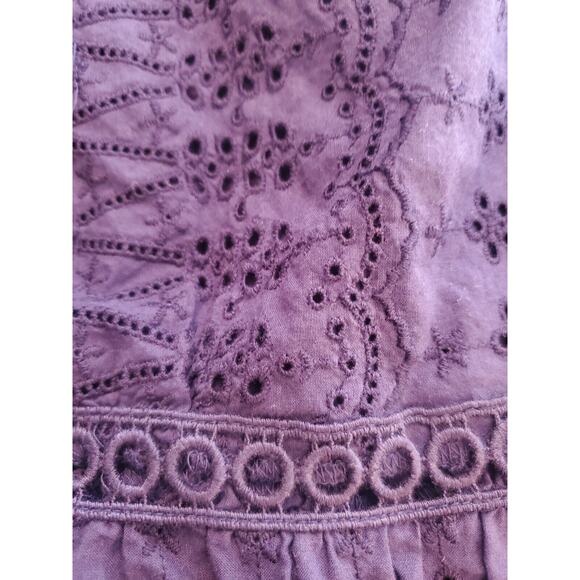 J. Crew Eyelet Lace Flutter Hem Dress Size 2 Navy Blue Preppy A Line - Picture 4 of 7